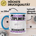 Zipliner Tasse Geschenk für Zipliner Geburtstag Lustiger Spruch Kaffee-Becher Was Ist Deine Superkraft Blau Trendation