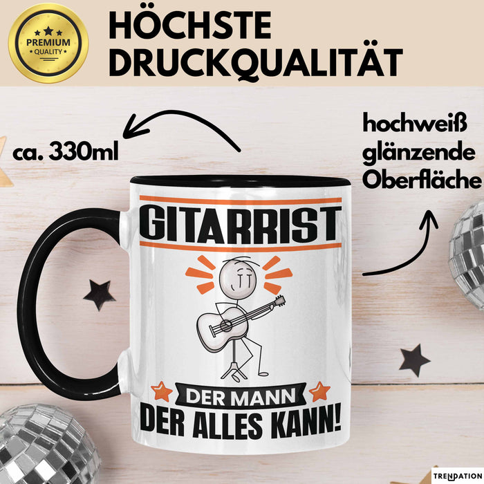Gitarrist Tasse Geschenk für Gitarrist Der Mann Der Alles Kann Geschenkidee zum Geburtstag Schwarz Trendation