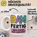 Schüler Abschluss Tasse Geschenk Lustige Geschenkidee Spruch Bam Fertig Weiß Trendation