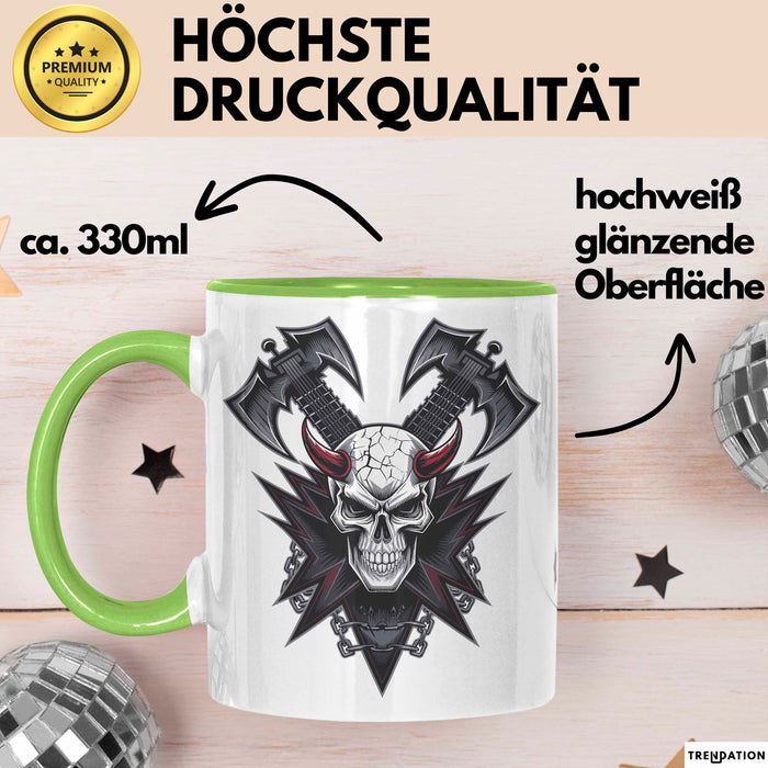 Metalhead Tasse Geschenkidee für Heavy Metal Fans Grün Trendation