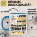 Country-Fan Geschenk Tasse Lustiger Spruch Erheben Sie Sich Der Country-Fan Betritt den Raum Blau Trendation