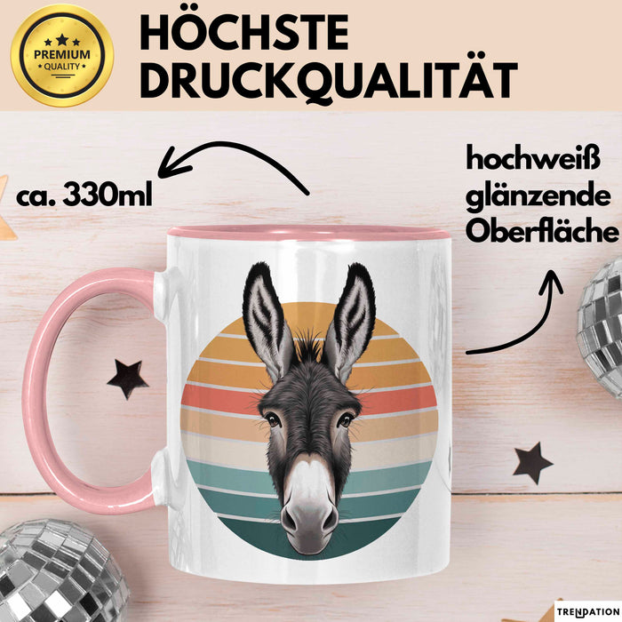 Eselbauer Esel Tier Tasse Geschenk Lustige Geschenkidee Spruch Rosa Trendation