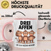 Affe Tier Tasse Geschenk Lustige Geschenkidee Spruch 3 affen Die Sich Fragend Ansehen Rosa Trendation