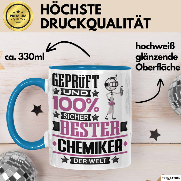Chemiker Geschenk Lustiger Spruch für Chemiker Geschenkidee Bester Chemiker Der Welt Blau Trendation