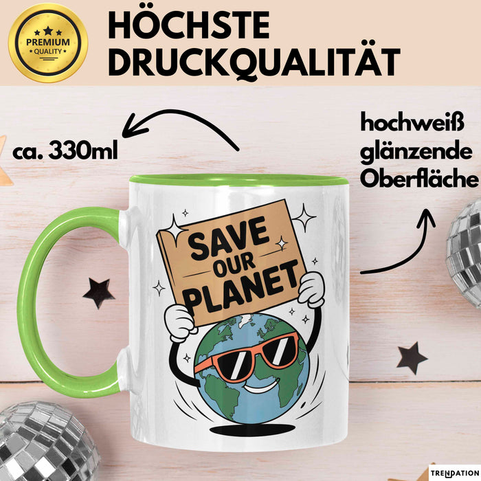 Klima Aktivist Tasse Geschenk Lustige Geschenkidee Spruch Für Planeten Verteidiger Grün Trendation