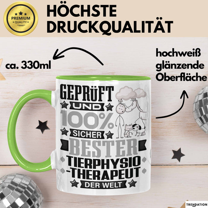 Tierphysiotherapeut Geschenk Lustiger Spruch für Tierphysiotherapeut Geschenkidee Bester Tierphysiotherapeut Der Welt Grün Trendation