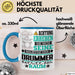 Drummer Geschenk Tasse Lustiger Spruch Erheben Sie Sich Der Drummer Betritt den Raum Blau Trendation