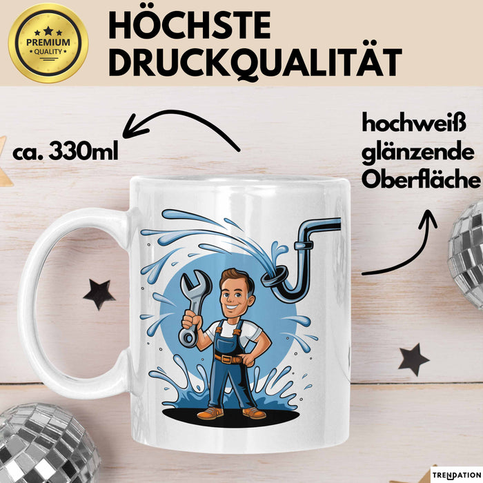 Klempner Tasse Geschenk Lustige Geschenkidee Spruch Für Rohr Reparierer Weiß Trendation