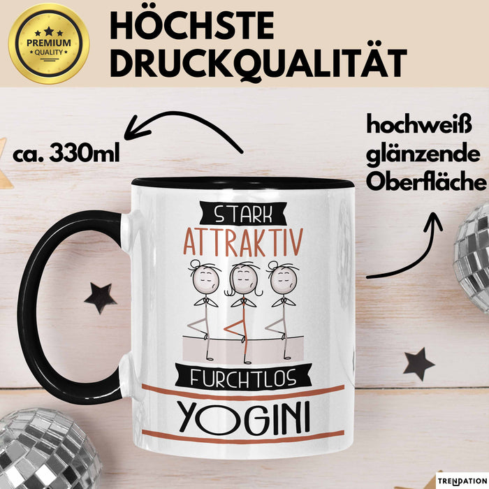 Yogini Tasse Geschenk Becher Stark Attraktiv Furchtlos Yogini Lustige Geschenkidee Trendation