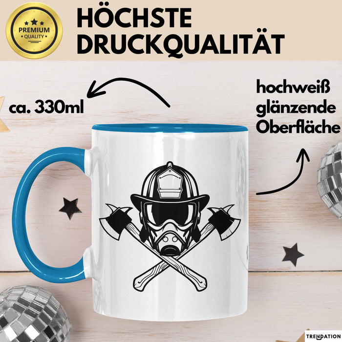 Feuerwehrmann Tasse Geschenk Feuerwehr Geschenkidee Freiwillig Blau Trendation