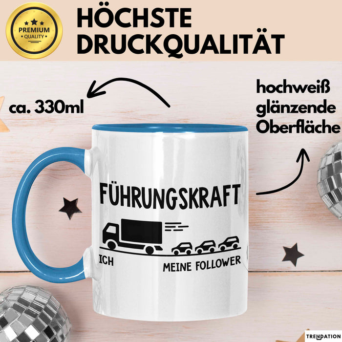 Lkw Fahrer Trucker Tasse Geschenk Lustige Geschenkidee Spruch Führungskraft Blau Trendation