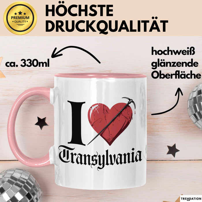 Transsilvanien Tasse Geschenk Lustige Geschenkidee Spruch Rosa Trendation