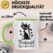 Katzenliebhaber Tasse Geschenkidee Trinknapf Katzen Personal Grün Trendation