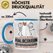 Halbcousin Geschenk Tasse Ich Bin Halbcousin Aber Sag Doch Einfach Superheld Lustige Geschenkdiee für Halbcousin Kaffee-Becher Blau Trendation