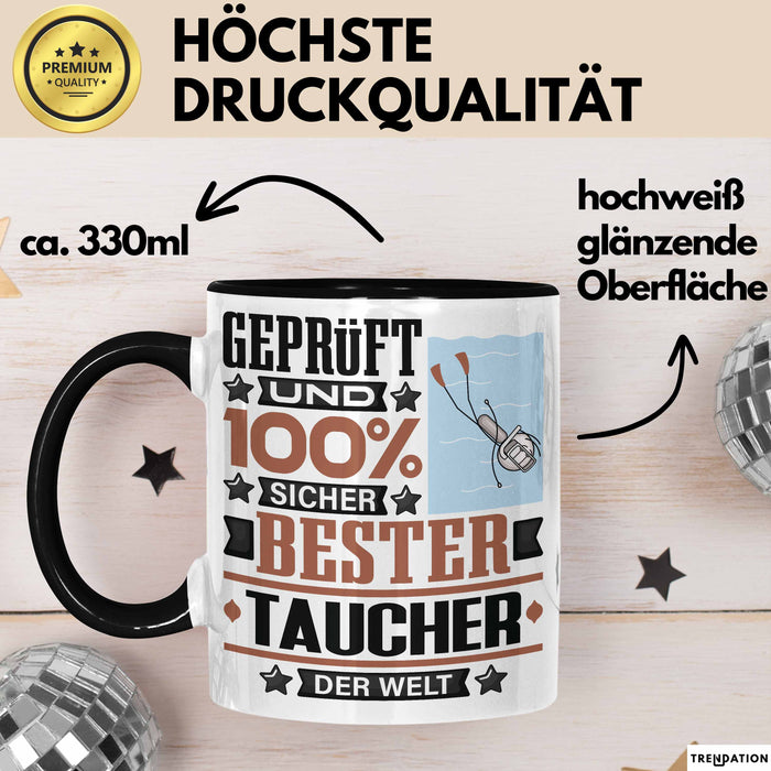 Taucher Geschenk Lustiger Spruch für Taucher Geschenkidee Bester Taucher Der Welt Schwarz Trendation