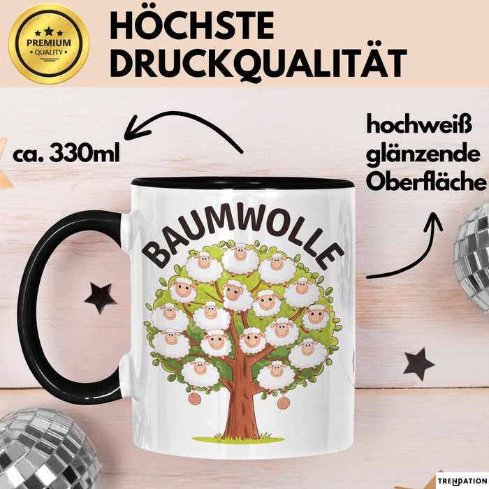 Schaf Tier Tasse Geschenk Baumwolle Geschenkidee Bauernhof Geschenkidee Lustig Trendation