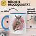Eule Tierliebhaber Tasse Geschenk Lustige Geschenkidee Spruch Eule Kirschblüte Blau Trendation