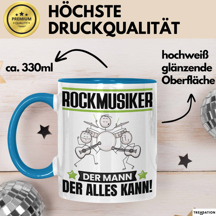 Rockmusiker Tasse Geschenk für Rockmusiker Der Mann Der Alles Kann Geschenkidee zum Geburtstag Blau Trendation
