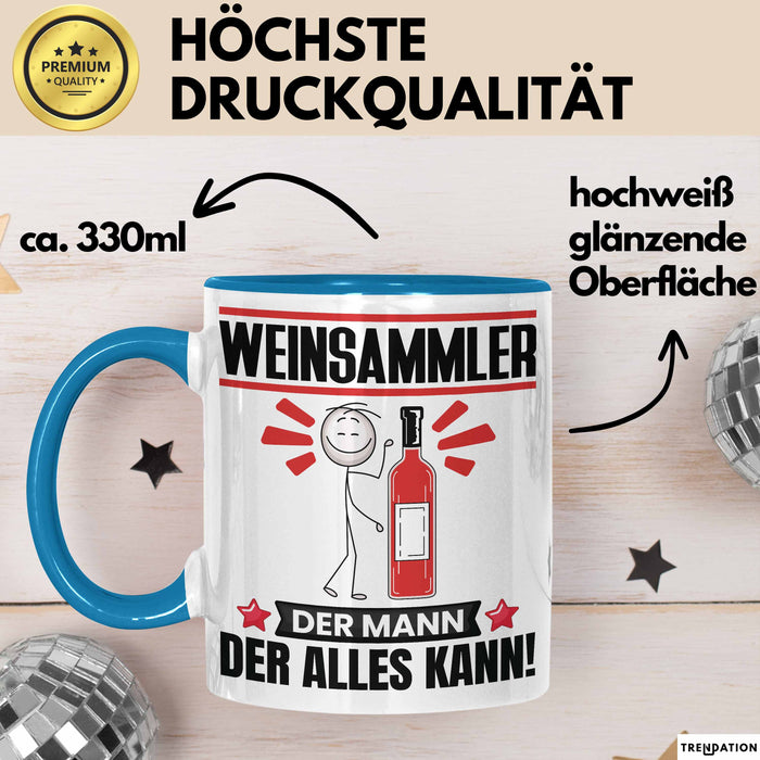 Weinsammler Tasse Geschenk für Weinsammler Der Mann Der Alles Kann Geschenkidee zum Geburtstag Blau Trendation