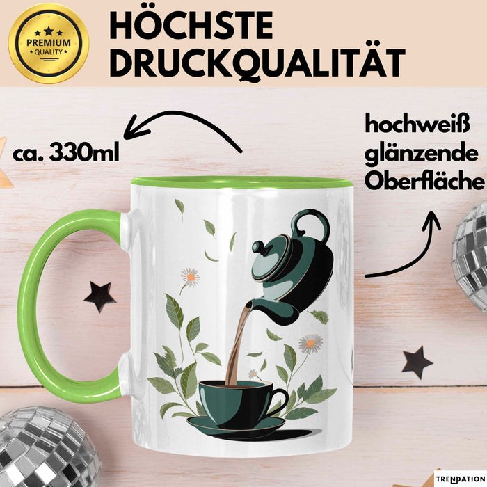 Tee Trinker Tasse Geschenk Lustige Geschenkidee Spruch Für Tee Liebhaber Grün Trendation