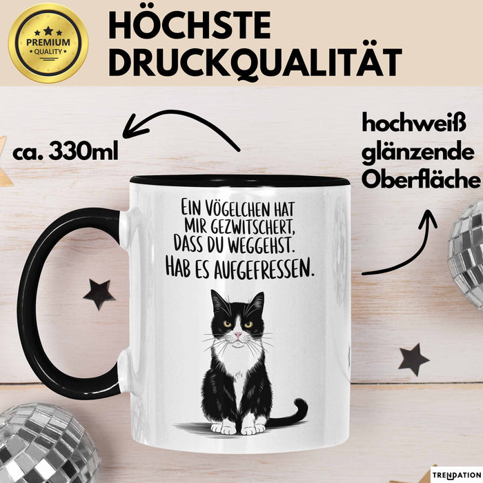 Büroarbeit Kollege Abschied Tasse Geschenk Lustige Geschenkidee Spruch Ein Vögelchen Hat Mir Gezwitschert Dass Du Weggehst Trendation