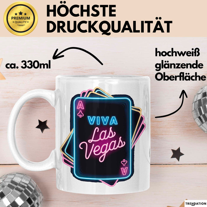 Las Vegas Nevada USA Tasse Geschenk Lustige Geschenkidee Spruch Viva Las Vegas Weiß Trendation