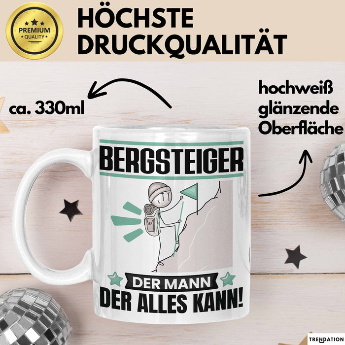 Bergsteiger Tasse Geschenk für Bergsteiger Der Mann Der Alles Kann Geschenkidee zum Geburtstag Weiß Trendation