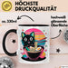 Katzen Tierliebhaber Tasse Geschenk Lustige Geschenkidee Spruch Katze Isst Ramen Nudeln Schwarz Trendation