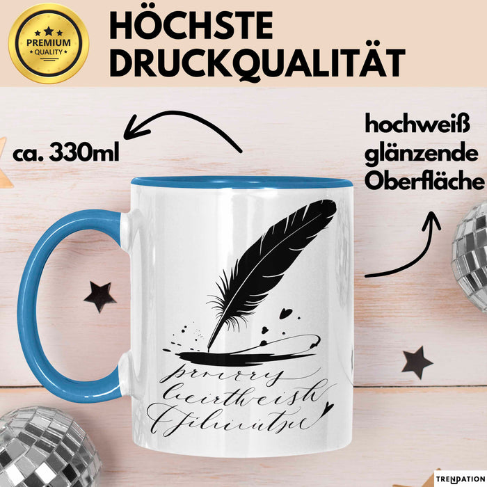 Dichter Tasse Geschenkidee für Reim und Versliebhaber Blau Trendation
