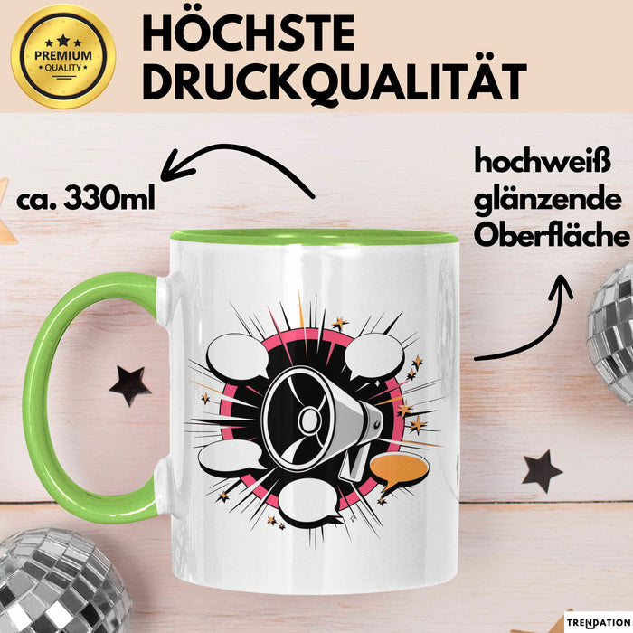 Extrovertierter Tasse Geschenk Lustige Geschenkidee Spruch Für Soziale Schmetterlinge Grün Trendation