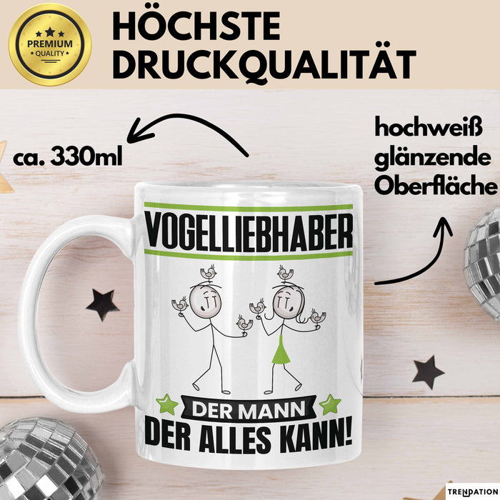 Vogelliebhaber Tasse Geschenk für Vogelliebhaber Der Mann Der Alles Kann Geschenkidee zum Geburtstag Weiß Trendation
