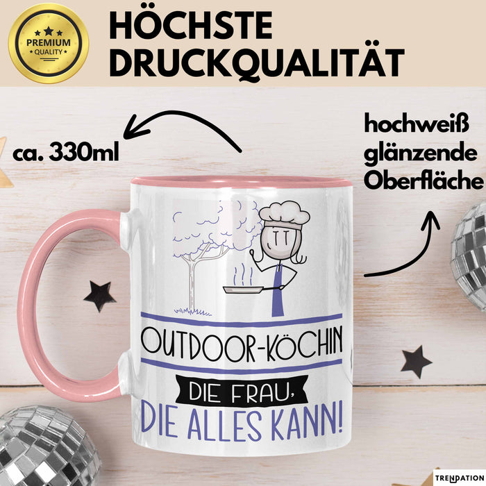 Outdoor-Köchin Geschenk Tasse Becher Die Frau Die Allen Kann Geschenkidee für eine Outdoor-Köchin Lustig Rosa Trendation