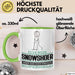 Snowshoer Geschenk Tasse Ich Bin Snowshoer Aber Sag Doch Einfach Superheld Lustige Geschenkdiee für Snowshoer Kaffee-Becher Grün Trendation