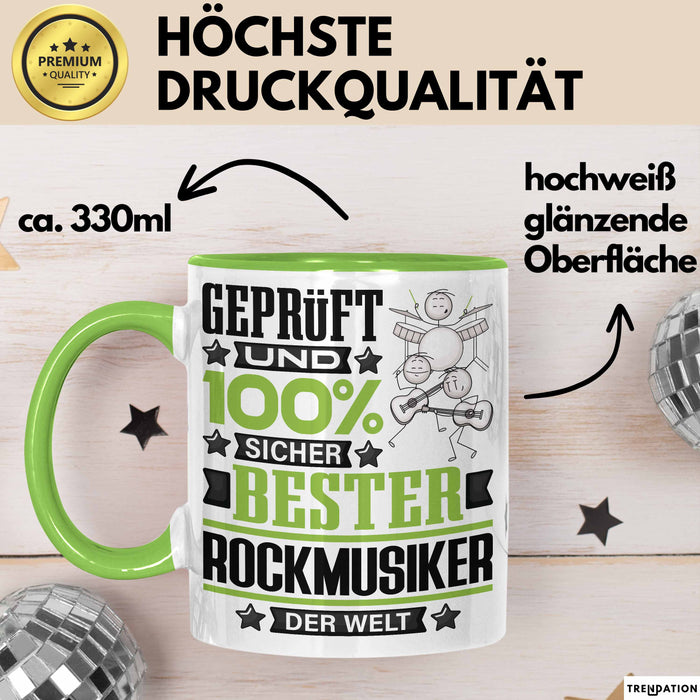 Rockmusiker Geschenk Lustiger Spruch für Rockmusiker Geschenkidee Bester Rockmusiker Der Welt Grün Trendation