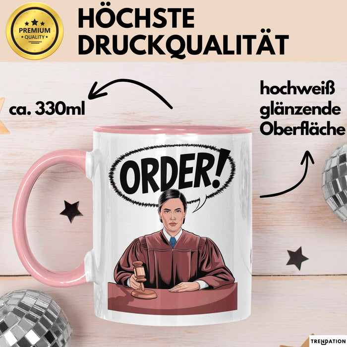 Richter Tasse Geschenk Lustige Geschenkidee Spruch Für Justiz Führungskräfte Rosa Trendation