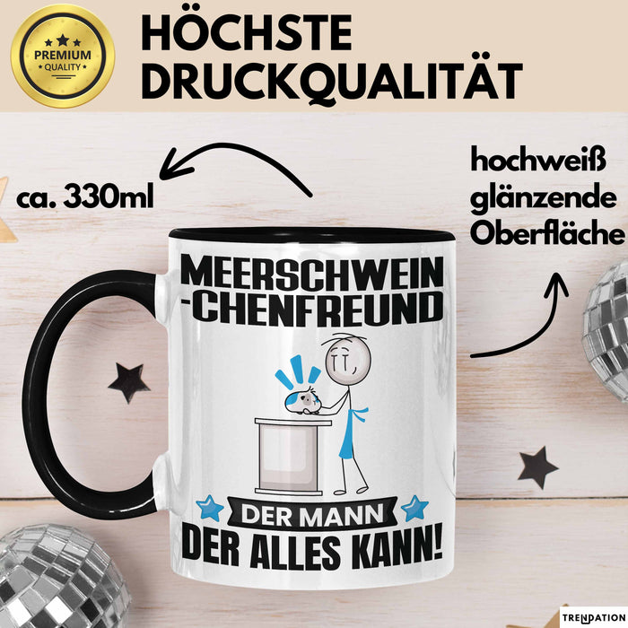 Meerschweinchenfreund Tasse Geschenk für Meerschweinchenfreund Der Mann Der Alles Kann Geschenkidee zum Geburtstag Schwarz Trendation