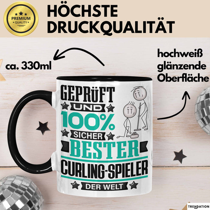 Curling-Spieler Geschenk Lustiger Spruch für Curling-Spieler Geschenkidee Bester Curling-Spieler Der Welt Schwarz Trendation