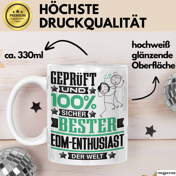 EDM-Enthusiast Geschenk Lustiger Spruch für EDM-Enthusiast Geschenkidee Bester EDM-Enthusiast Der Welt Weiß Trendation