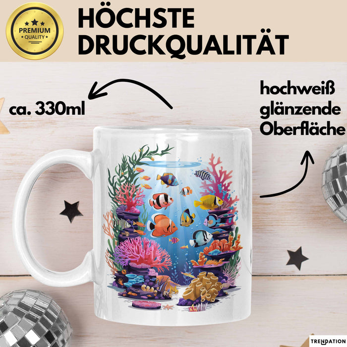 Aquarium Enthusiast Tasse Geschenkidee für Fischhalter Weiß Trendation