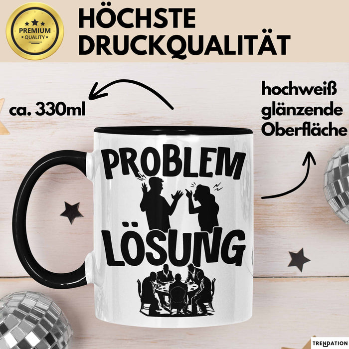 Poker Tasse Geschenk für Poker-Spieler Männer Geschenkidee Problem und Lösung Poker Spielen Kartenspielen Schwarz Trendation