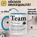 Büroarbeit Kollege Tasse Geschenk Lustige Geschenkidee Spruch Team Definition Blau Trendation