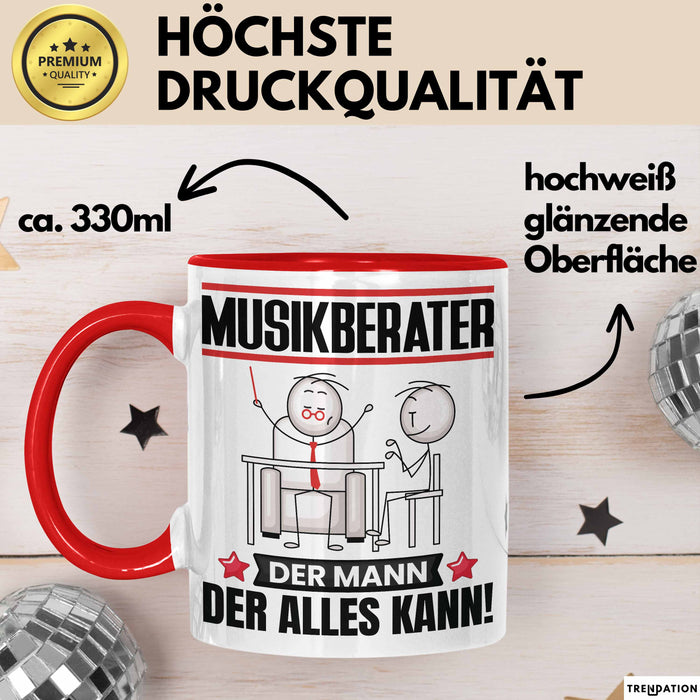 Musikberater Tasse Geschenk für Musikberater Der Mann Der Alles Kann Geschenkidee zum Geburtstag Rot Trendation