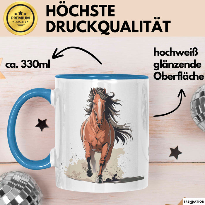 Reiter Tasse Geschenk Lustige Geschenkidee Spruch Für Reitsport Liebhaber Blau Trendation