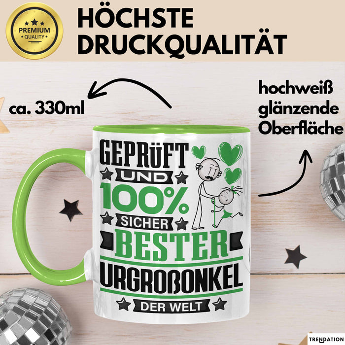 Urgroßonkel Geschenk Lustiger Spruch für Urgroßonkel Geschenkidee Bester Urgroßonkel Der Welt Grün Trendation