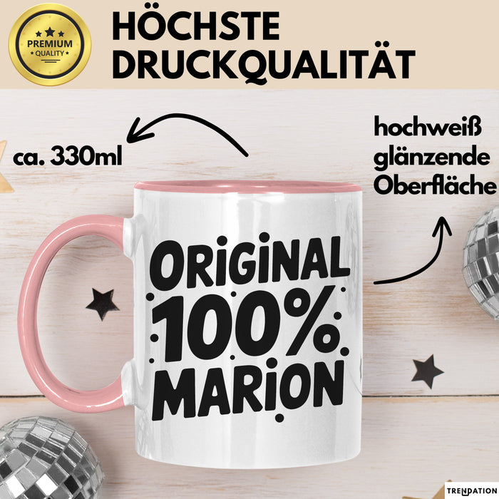 Marion Tasse Geschenk Original 100% Marion Geschenkidee Geburtstag Rosa Trendation