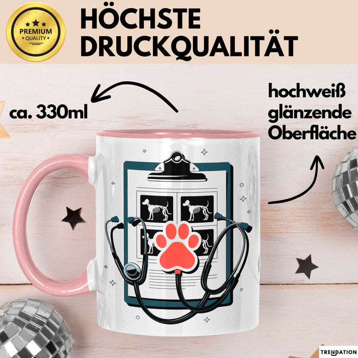 Tiermedizinischer Assistent Tasse Geschenk Lustige Geschenkidee Spruch Für Tierpflege Teams Rosa Trendation