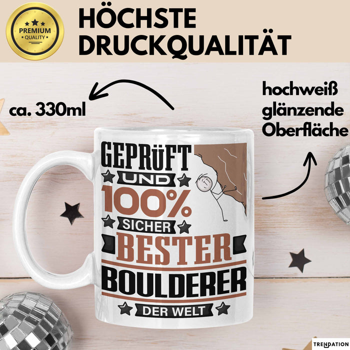 Boulderer Geschenk Lustiger Spruch für Boulderer Geschenkidee Bester Boulderer Der Welt Weiß Trendation