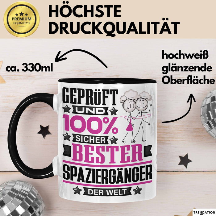 Spaziergänger Geschenk Lustiger Spruch für Spaziergänger Geschenkidee Bester Spaziergänger Der Welt Schwarz Trendation