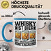 Whisky Liebhaber Tasse Geschenk Whisky Ist Bier Mit Destillations Hintergrund Blau Trendation