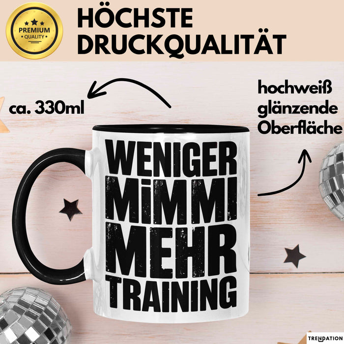 Fußballtrainer Fußballteam Tasse Geschenk Lustige Geschenkidee Spruch Weniger Mimimi Mehr Training Trendation